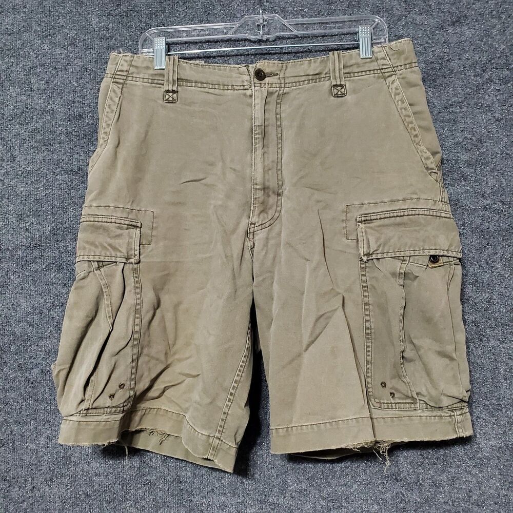 Abercrombie Fitch Shorts 32 Drawstring Cargo T-2083 Utility Vintage Y2K Baggy